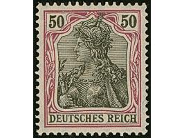 1905/13, Friedensdruck 50 Pfg. graulila/schwarz auf orangeweiß, farbfrisch, postfrisch, in tadelloser Erhaltung. In dieser Qu