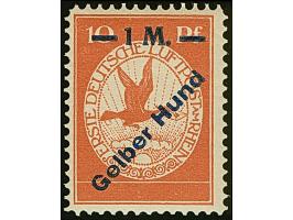 1912, Flugpost Rhein/Main Gelber Hund 1 M., postfrisch, in tadelloser Erhaltung, unsigniert mit Fotoattest Brettl BPP (2000)