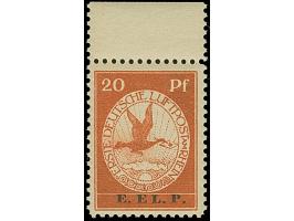 1912, Flugpost Rhein/Main E.EL.P. 10 und 20 Pfg. jeweils mit Oberrand, postfrisch, in tadelloser Erhaltung, unsigniert mit Fo