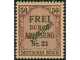 1903/05, Zähldienstmarken 2-50 Pfg. je mit Aufdruck “Specimen” kpl., postfrisch, in tadelloser Erhaltung, unsigniert mit Foto