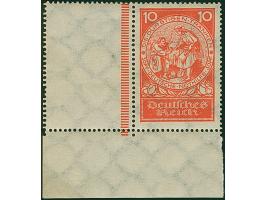1924, Deutsche Nothilfe 10 Pfg. aus der linken unteren Bogenecke mit kpl. Leerfeld links, postfrisch, in einwandfreier Erhalt