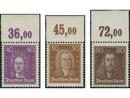 1926, Berühmte Deutsche 3-80 Pfg. kpl. mit Oberand, 20 und 30-80 Pfg. jeweils mit Plattendruck-Oberrand, die restlichen Werte