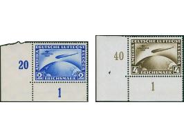 1930, Südamerikafahrt 2 und 4 M. mit stehendem Wasserzeichen, jeweils aus der linken unteren Bogenecke, postfrisch, in tadell