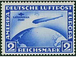 1930, Südamerikafahrt 2 M. mit stehendem Wasserzeichen und Plattenfehler “Mond über Luftschiff” (Feld 49), postfrisch, in tad