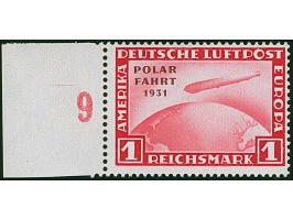 1931, Polarfahrt 1 M. mit Aufdruckfehler “Bindestrich nach POLAR fehlt” (Feld 41), Randstück, postfrisch, in tadellos, unsign