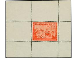 1941, Kameradschaftsblock 20 Pfg. als gezähnter Probedruck in Zinnoberrot als Einzelabzug im Blockformat (94 x 83 mm) mit dur