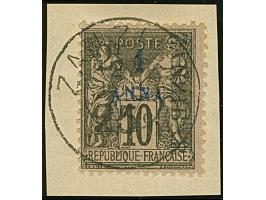 1897, Sage 2½ a. + 25 c. on 1a. black on lilac, Type V, fresh colours, tied by cds. “ZANZIBAR 27 JUIL. 97” to small piece, ex