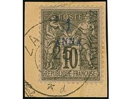 2½ a. + 25 c. on 1a. black on lilac, Type IV Setting B-F-H, fresh colours, tied by cds. “ZANZIBAR 29 JUIL. 97” to small piece