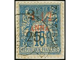 2½ a. + 25 c. on 1½ a. blue, Type IV Setting B-F-H, fresh colours, tied by cds. “ZANZIBAR 29 JUIL. 97” to small piece, very f