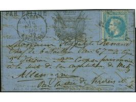 DENIS PAPIN (most likely), entire letter with Napoleon 20 c. blue tied by Dotted Star with cds. “PARIS 5 DEC. 70” alongside, 