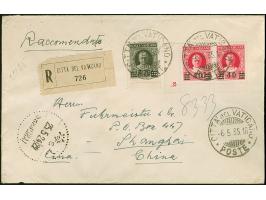 1934, Provisionals 40 c.-3,70 l. overcomplete, used on 3 registered and 6 normal covers, including one registered to Shanghai