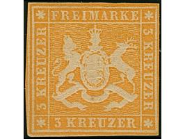 3 Kr. rötlichorange, sehr gut ausgabetypisch bis überrandig geschnitten, ungebraucht mit originaler Gummierung. Eine außerord