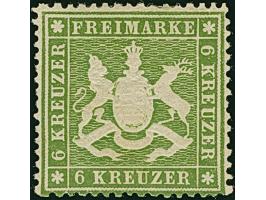 6 Kr. grün, farbfrisch und sehr gut gezähnt, schöne Wappenprägung, ungebraucht mit frischem Originalgummi. Ein sehr schönes u