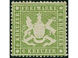 6 Kr. grün in dunkler Nuance, farbfrisch und sehr gut gezähnt, ungebraucht mit frischem Originalgummi. Ein tadelloses Exempla