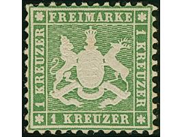 1863, 1 Kr. dunkelgrün, farbfrisch und gut gezähnt (teils minimal stumpf), ungebraucht mit frischem Originalgummi. Eine selte