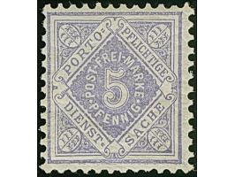 DIENSTMARKEN: 1875, 5 Pfg. hellviolettblau, farbfrisch und gut gezähnt, postfrisch und tadellos. Eine sehr seltene Farbnuance