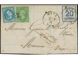 20 C. grauultramarine, farbfrisch, entwertet durch sauber auf- sowie nebengesetztem EKr. “METZ 2 9 71”, und zusätzlich mit Na