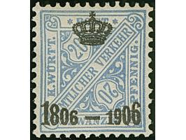 1906, Krönchen-Aufdruck 20 Pfg. hellgrauultramarin, farbfrisch und gut gezähnt, ungebraucht. Eine äußerst seltene Marke; Prof