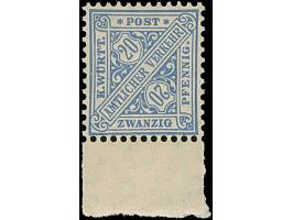 1906, Ziffern in Schildern 20 Pfg. lebhaftgraublau, Unterrandstück, postfrisch und tadellos. Unsigniert, Fotoattest Klinkhamm