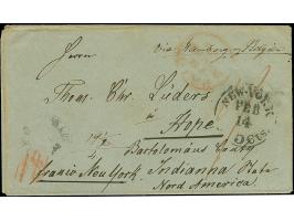 "CHRISTIANSFELD … 1853", Einkreisstempel mit Bogen, etwas schwach abgeschlagen, vorder- und rückseitig auf Briefkuvert mit or