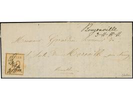 10 C. ockerbraun, Spitzen nach oben, farbfrisch, sauber entwertet durch handschriftliche Entwertung “Bouz(onville) 30 N(ovemb