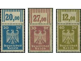 1924, Reichsadler 20-40 Pfg. jeweils mit Walzendruck-Oberrand mit der Konfiguaration “2'9'2”, postfrisch, in tadelloser Erhal