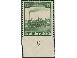 1935, Eisenbahn 6 Pfg. unten ungezähnt, Unterrandstück mit verkürzten Zähnen rechts, ansonsten in einwandfreier postfrischer 