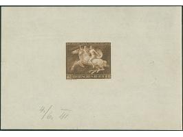 1941, Braunes Band 42 Pfg. als ungezähnter Probedruck in den Originalfarben, als Einzelabzug auf weißem Papier im Blockformat