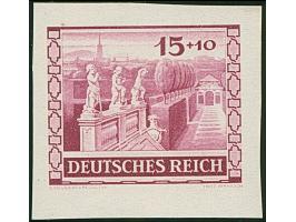 1941, Wiener Messe 15 Pfg. als ungezähnter Probedruck in Grauviolett als Einzelabzug, im Rand stärker beschnitten, postfrisch