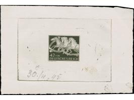 1942, Braunes Band 42 Pfg. als ungezähnter Probedruck in Schwarz als Einzelabzug im Blockformat (124 x 85 mm) mit Bleistiftda