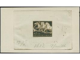 1942, Braunes Band 42 Pfg. als ungezähnter Probedruck in Schwarzsepia als Einzelabzug im Blockformat (120 x 72 mm) mit Bleist