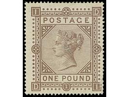 1878, wm 'Maltese Cross', £1 brown-lilac, DI, very good colour, very good perforations, unused without gum, central heavy thi