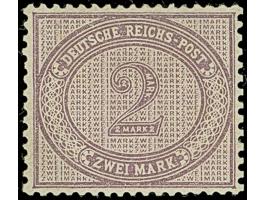 1875, 2 M. violettpurpur ist farbfrisch und gut gezähnt. Die ungebrauchte Marke ist in einwandfreier Erhaltung, bisher sind n