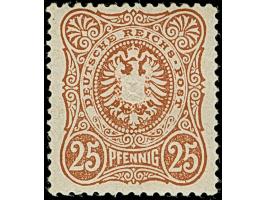 25 Pfg. dunkelrotorange, farbfrisch und gut gezähnt, postfrisch, in einwandfreier Erhaltung. Postfrische Marken dieser Farbva