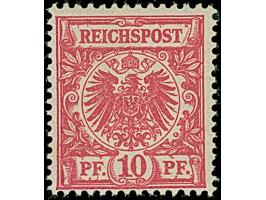 10 Pfg. magenta (dunkelkarmin quarzend), ist farbfrisch und sehr gut gezähnt, ungebraucht mit voller Originalgummierung und i