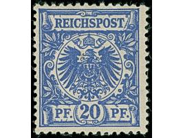 20 Pfg. lebhaftlilaultramarin, ist farbfrisch und gut gezähnt, postfrisch und in tadelloser Erhaltung. Postfrische Marken die