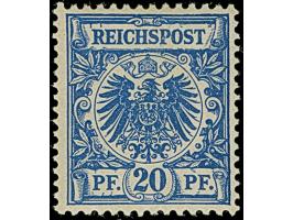 20 Pfg. dunkelblau, farbfrisch und gut gezähnt, postfrisch und in tadelloser Erhaltung. Bisher sind nur wenige ungebrauchte E