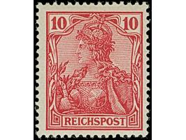 Germania Reichspost 10 Pfg. (dunkel)rotkarmin, farbfrisch und sehr gut gezähnt, ungebraucht und in tadelloser Erhaltung, unsi