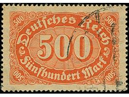 1922, Ziffer im Queroval 500 M. mit liegendem Wasserzeichen, entwertet mit nicht zeitgerechtem Stempel. Die farbfrische Marke