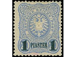1884, 1 Pia. auf 20 Pfg. lebhaftviolettultramarin mit schwarzem Aufdruck, ungebraucht mit Originalgummierung, violette Signat