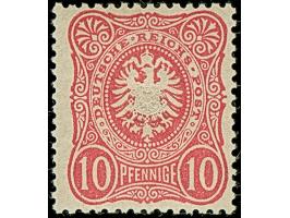 1875, 10 Pfge lebhaftrotkarmin (orange quarzend), ist farbfrisch und gut gezähnt. Die postfrische Marke ist in tadelloser Erh