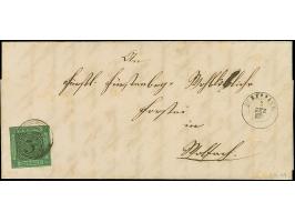 "126" in schwarz, sauber auf 3 Kr. auf grün, links leicht berührt, sonst voll- bis überrandig, mit klar nebengesetztem kleine