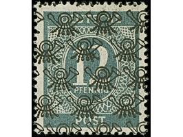 1948, Netz auf Ziffer 12 Pfg. dunkelgrünlichgrau, postfrisch und in tadelloser Erhaltung. Eine außerordentlich seltene Farbe,