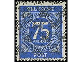 1948, Netz auf Ziffer 75 Pfg. mit Wasserzeichen “steigend statt fallend” (6Y) und waagerechter Gummiriffelung, postfrisch und