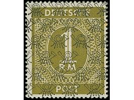 Nicht ausgegeben: 1948, Netz auf Ziffer mit Wasserzeichen “steigend statt fallend” (6Y) und waagerechter Gummiriffelung, post