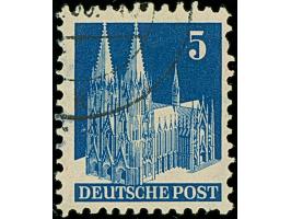 5 Pfg. dunkel(grau)ultramarin, Type V, gezähnt K 11¼ : 11 mit Wasserzeichen 3X (fallende Wellenlinien), gestempelt mit zwei v