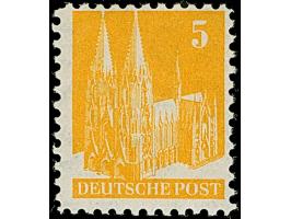 Nicht ausgegeben: 1948, Bauten 5 Pfg. gelb, Type I, gezähnt L 11 und mit Wasserzeichen 1W (Bogenfeld 390). Die postfrische Ma