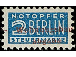 2 Pfg. blau, gezähnt K 11¼ : 11 und mit Wasserzeichen 1W mit Aufdruck in Rot von Wegener, postfrisch mit winzigen Anhaftungen