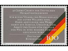 1990, unverausgabte Charta der deutschen Heimatvertriebenen 100 Pfg. mit einem übergroßen Versal-D, postfrisch und in tadello