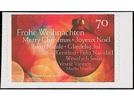 2016, unverausgabte Weihnachtskugel 70 C. mit fehlerhafter Inschrift “Kerstfest und Jul”, selbstklebend, postfrisch auf Träge